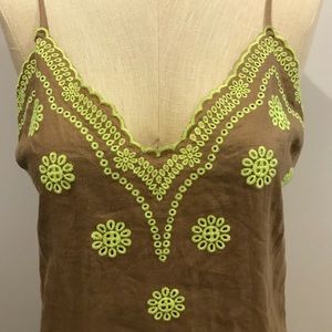 Zara linen dress with embroidery